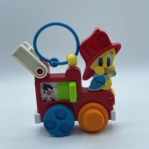 Vintage 1994 Tweety Bird On Firetruck Toy Tactile Noises TYCO  Warner Bros